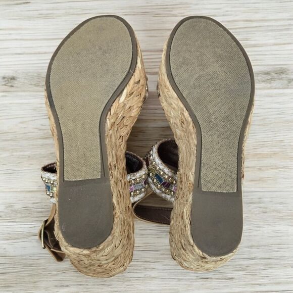 Y-Not Straw Wedge Sandals Huzzah Espadrilles Platform Shoes 8.5 Women's Colorful - Picture 10 of 12
